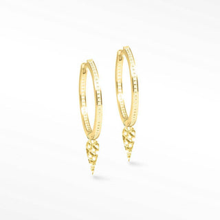 Forged Angel Wings 15mm Gold Vermeil Convertible Earrings - Nina Wynn