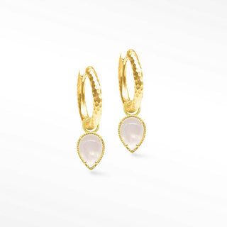 Vintage Lace Pear Rose Quartz Gold Vermeil Convertible Earrings - Nina Wynn