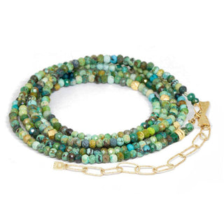 Chloe Turquoise 18k Yellow Gold Gemstone Convertible Wrap - Nina Wynn
