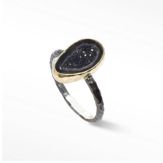 Small Geode Silver Ring - Nina Wynn