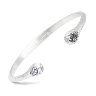 Petal Black Rutilated Quartz Silver Cuff - Nina Wynn