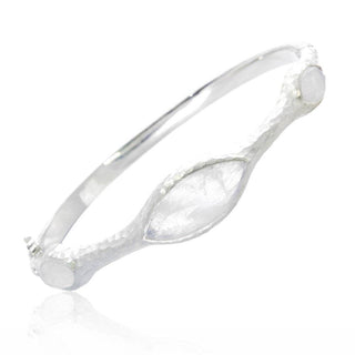 Marquise Moonstone Silver Bangle - Nina Wynn