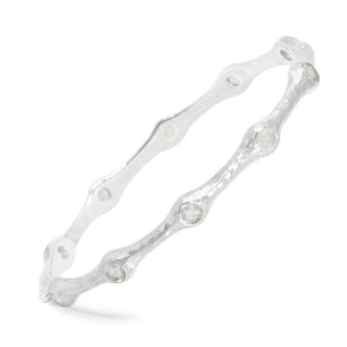 Neptune Moonstone Silver Bangle - Nina Wynn