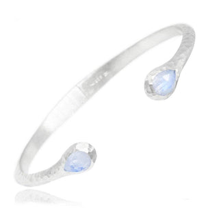 Petal Moonstone Silver Cuff - Nina Wynn