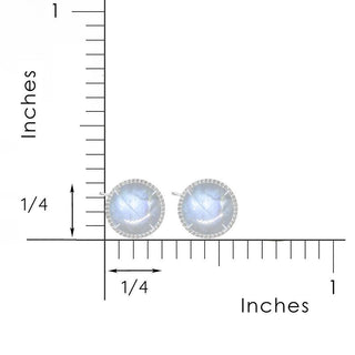 Vintage Lace Round 7mm Moonstone Silver Stud Earrings - Nina Wynn