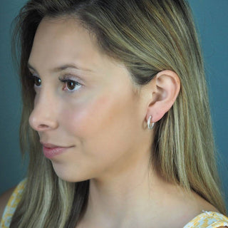 Pagoda Silver Hoop Earrings 15mm - Nina Wynn