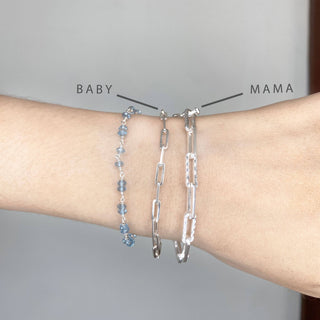Baby Paperclip Silver Bracelet 7'' - Nina Wynn