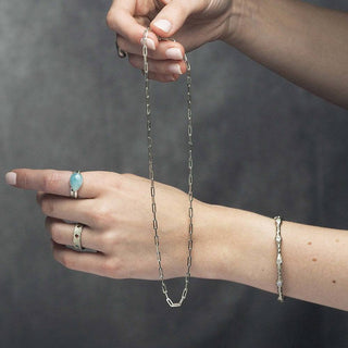 Baby Paperclip Silver Necklace 18'' - Nina Wynn
