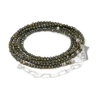 Chloe Pyrite Silver Gemstone Convertible Wrap - Nina Wynn