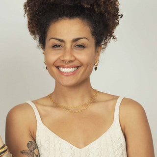 Bold Textured Paperclip Gold Vermeil Chain - Nina Wynn