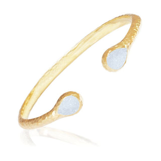 Aqua Druzy Gold Vermeil Cuff - Nina Wynn