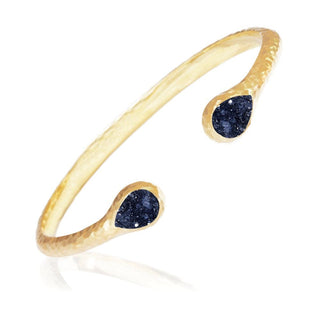 Black Druzy Silver Cuff - Nina Wynn