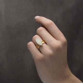 Queen's Claw Moonstone Gold Vermeil Ring - Nina Wynn
