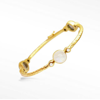 Chloe Moonstone Gold Vermeil Bangle - Nina Wynn