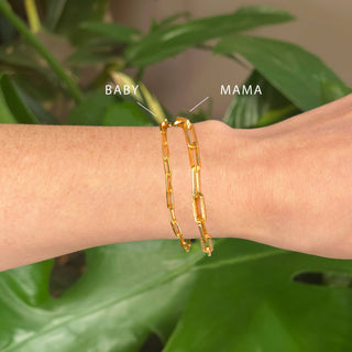 Mama Paperclip Gold Vermeil Bracelet 8'' - Nina Wynn