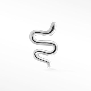 Bite Me 14k White Gold Flat Back Threadless Stud Earring - Nina Wynn