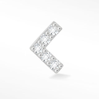Corner 14k White Gold Diamond Flat Back Threadless Stud Earring - Nina Wynn