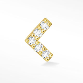 Corner 14k Diamond Flat Back Threadless Stud Earring - Nina Wynn