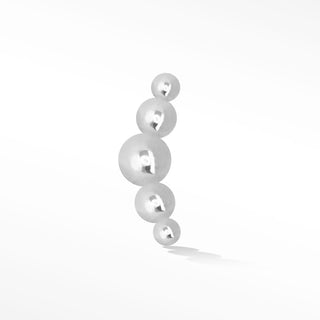 Croissant in 14k White Gold Flat Back Threadless Stud Earring - Nina Wynn