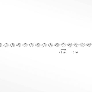 Hammer Drop Dainty 4.5mm 14k White Gold Chain Designer Line for Permanent Jewelry - Nina Wynn
