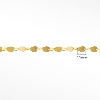 Mirror Drop Dainty 4.5mm 14k Gold Chain Designer Line for Permanent Jewelry - Nina Wynn