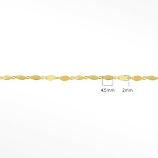 Mirror Marquise Tiny 4.5mm 14k Gold Chain Designer Line for Permanent Jewelry - Nina Wynn