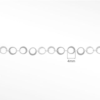 Mirror Hollow Round 4mm 14k White Gold Chain Designer Line for Permanent Jewelry - Nina Wynn