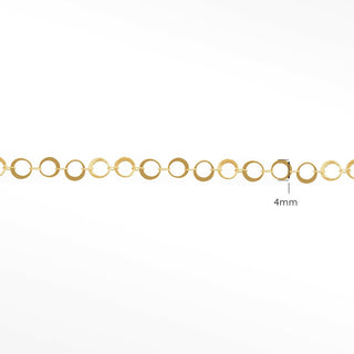 Mirror Hollow Round 4mm 14k Gold Chain Designer Line for Permanent Jewelry - Nina Wynn