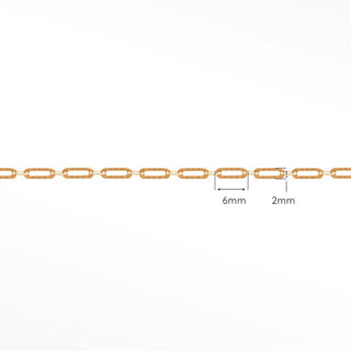Hammer Paperclip 6mm 14k Rose Gold Chain Designer Line for Permanent Jewelry - Nina Wynn