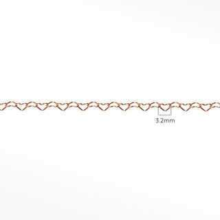 Heart Rose Gold Filled Chain for Permanent Jewelry - Nina Wynn