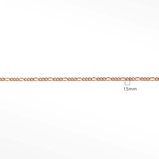 Figaro 1.5mm Rose Gold Filled Chain for Permanent Jewelry - Nina Wynn