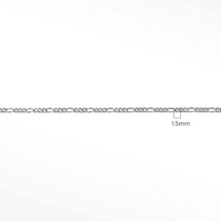 Figaro 1.5.mm Silver Chain for Permanent Jewelry - Nina Wynn