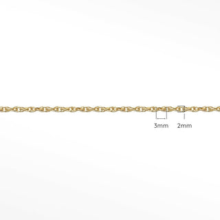 Rope 3x2mm Yellow Gold Filled Chain for Permanent Jewelry - Nina Wynn