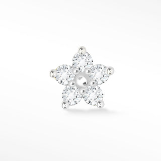 Buttercup in Diamond 14k White Gold Flat Back Threadless Stud Earring - Nina Wynn