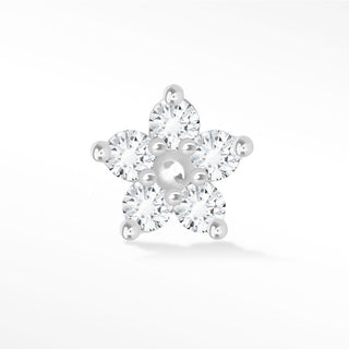 Baby Buttercup 14k White Gold Diamond Flat Back Threadless Stud Earring - Nina Wynn
