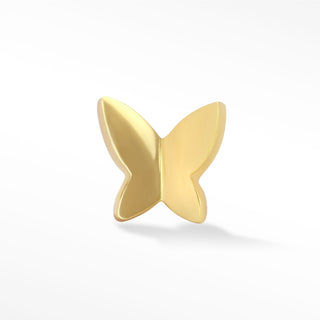 Butterfly Med 14k Yellow Gold Flat Back Threadless Stud Earring - Nina Wynn
