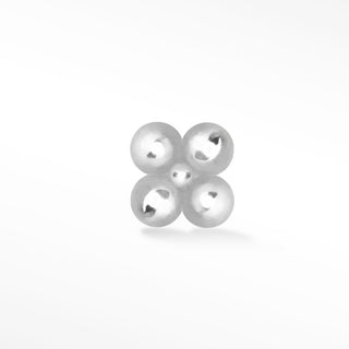 Polish 14k White Gold Flat Back Threadless Stud Earring - Nina Wynn