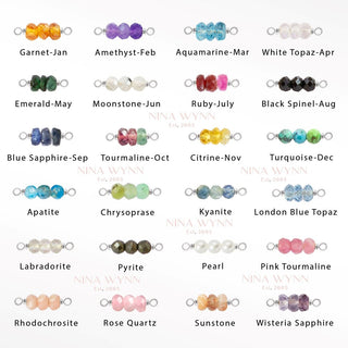 Rock Candy Natural Gemstone Silver Connectors Pack of 12 colors for Permanent Jewelry - Nina Wynn