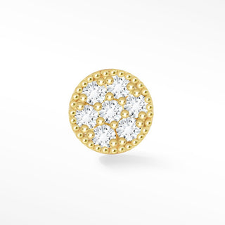 Glazed Donut 14k Diamond Flat Back Threadless Stud Earring - Nina Wynn