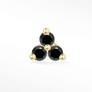 Trinity Flat back Earring 14k Yellow Gold - Nina Wynn