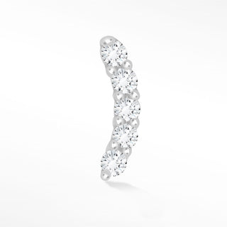 14k White Gold Diamond Flat Back Threadless Stud Earring - Nina Wynn