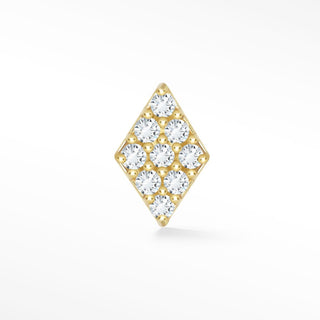 14k Diamond Flat Back Threadless Stud Earring - Nina Wynn