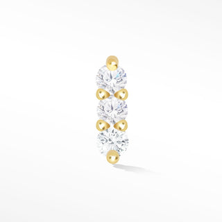 3 Scones 14k Diamond Flat Back Threadless Stud Earring - Nina Wynn