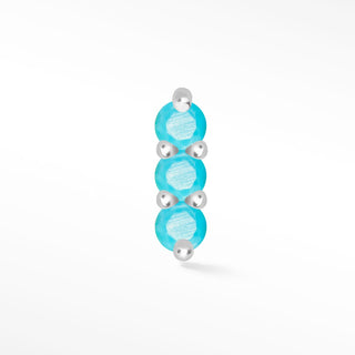 3 Scones Turquoise 14k White Gold Flat Back Threadless Stud Earring - Nina Wynn