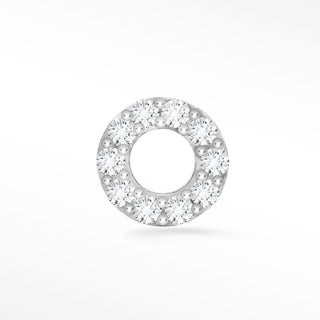 Donut 14k White Gold Diamond Flat Back Threadless Stud Earring - Nina Wynn