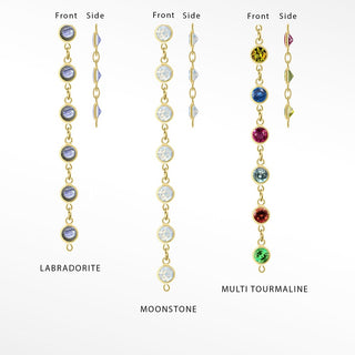 Prismatic Natural Gemstone 14k Yellow Gold Chain for Permanent Jewelry - Nina Wynn