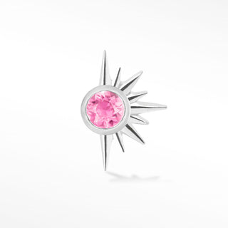 Pink Tourmaline 14k White Gold Flat Back Threadless Stud Earring - Nina Wynn