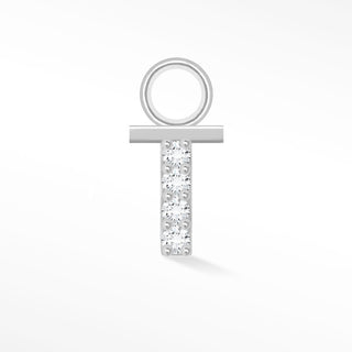 Initial 5mm with Pave Moissanite on Sterling Silver Charms for Permanent Jewelry - Nina Wynn