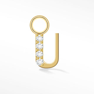 Initial 5mm with Pave Lab Diamonds on 14k Gold Charms for Permanent Jewelry - Nina Wynn