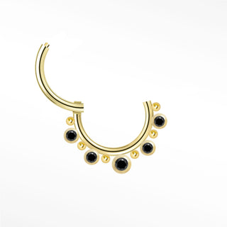 Clicker 16G Black Diamond Ada 14K Yellow